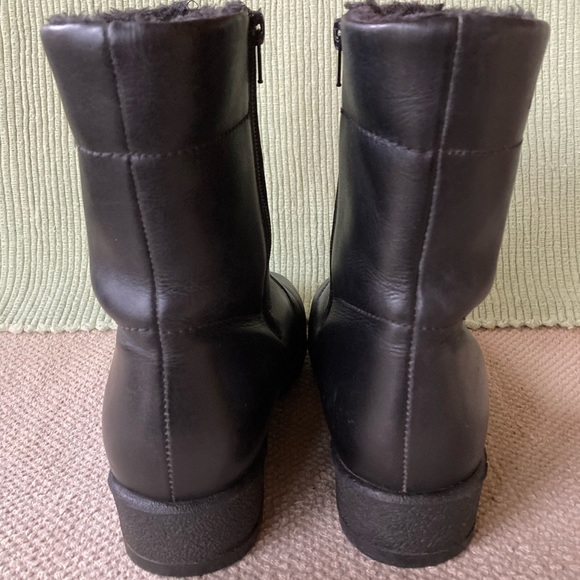 Blondo Men's Black Leather Wool-Lined Insulated Zip Mid Winter Boots Sz M8 - Picture 4 of 11